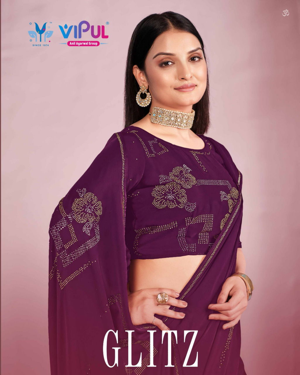 Vipul Glitz Fancy Stylish Party Wear Satin Designer Latest Saree Collection